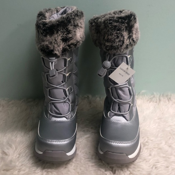 Lands’ End | Girl's Snowflake Winter Boots | Silver | Size 11 - Picture 3 of 6